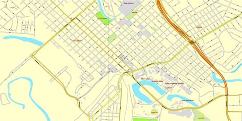 Brownsville, Texas, Us, + Matamoros, Mexico, Printable Vector Street - Map Of Brownsville Texas ...