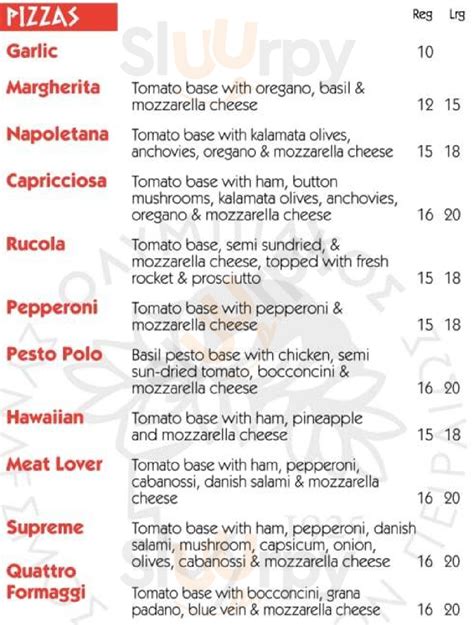 George's Paragon Pizza Wine Bar Sanctuary Cove menù, Hope Island - Main Menu | Sluurpy