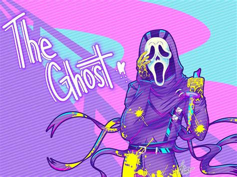 Download Cute Ghostface In Colorful Background Wallpaper | Wallpapers.com