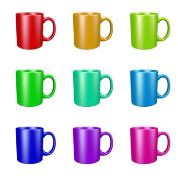 Mugs Set On White Cupful, Blank, White Background, Green PNG Transparent Image and Clipart for ...