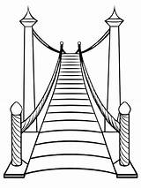 Rope Bridge coloring Book Pages For Children And Adults With Vector  sketch template