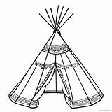 Teepee Coloring Page 27554 21764 sketch template