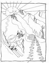 Skiing Coloring Pages  Ski Utah sketch template