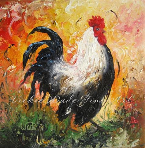 ROOSTER Original Oil Painting rooster paintings chicken