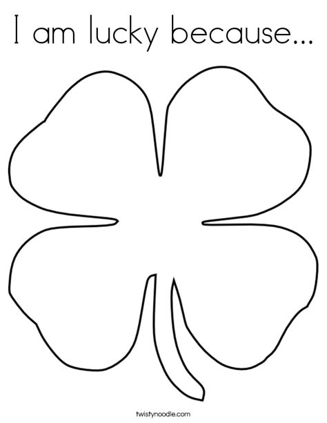 I am lucky because Coloring Page - Twisty Noodle St Patricks Activities, St Patrick Day ...