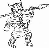 Viking Carrying Spear Isolated Coloring Page 40212189 Vector Art At  sketch template