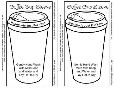 template for coffee cup sleeve cozy - Google Search | Coffee cup sleeves, Crochet cup cozy, Cup ...