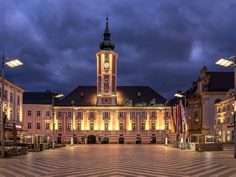 City Night view Landmarks St Polten Austria 5K Preview | 10wallpaper.com