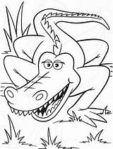Animated Alligator sketch template