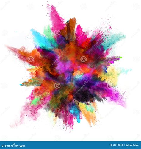 Explosion of Colored Powder on White Background Stock Illustration ...