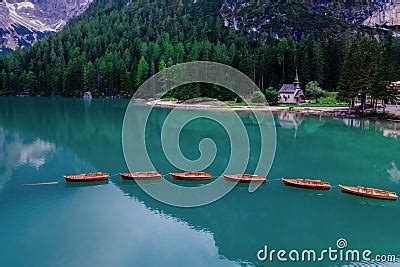 Lago Di Braies Braies Lake, Pragser Wildsee At Sunrise. Trentino Alto Adidge, Dolomites ...