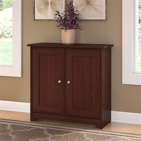 Bush Furniture Cabot Small Storage Cabinet with Doors in Harvest Cherry ...