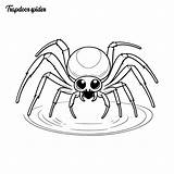 Trapdoor spider coloring Page And Outline Vector Design  Premium AI sketch template