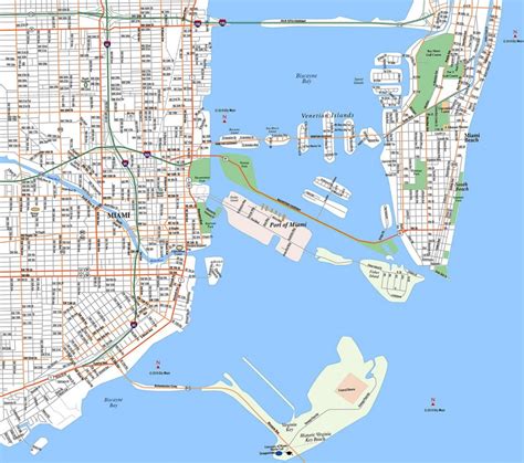 Miami, Downtown - Aaccessmaps - Miami Florida Cruise Port Map ...