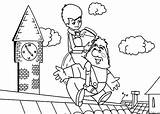 Online coloring Pages Coloring Page The Kid And Karlsson On Roof  sketch template