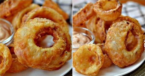 Beer Battered Onion Rings with Dipping Sauce | Recipe | Onion rings, Beer batter, Beer battered ...