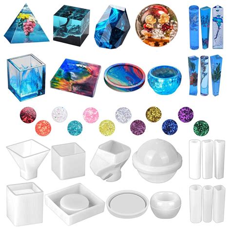 Buy Silicone Resin Molds Kit 26PCS, Epoxy Molds, Large Casting with 12 ...