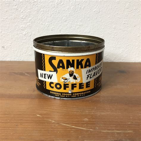 Vintage Sanka Coffee Tin With Bold Black & Yellow Graphics | Etsy | Coffee tin, Bold black ...