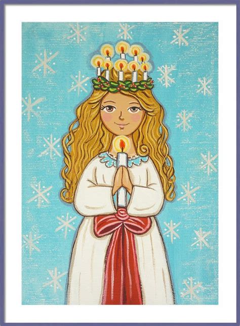 Saint Lucy print St Lucy print Santa Lucia print God Jul St | Etsy