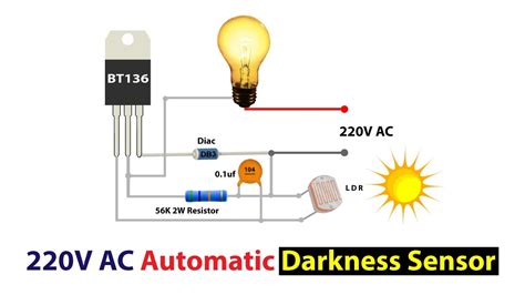 How To Make 220V Automatic ON OFF LDR Circuit | No Relay | No Battery | Simple Dark Sensor ...