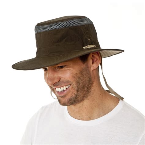 i-Smalls Men's Summer Vented Wide Brim Bush Hat with Chin Strap | eBay