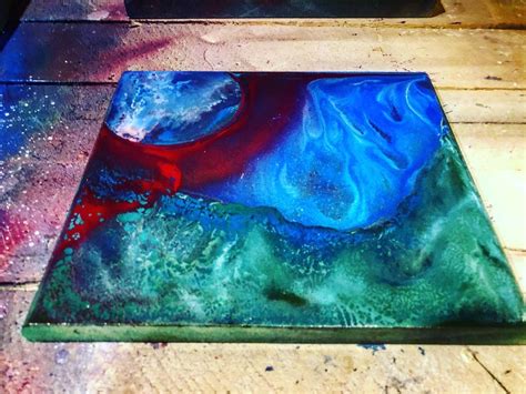 Earth, Fire , Water And The Planet, Abstract Painting for sale by BTLCustom - Foundmyself