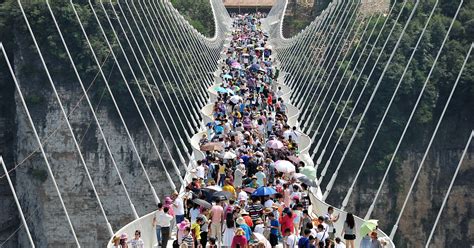 China's Record-Breaking Glass Bridge Is So Popular, It Had To Close ...