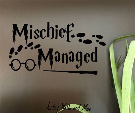 Mischief Managed Harry Potter wall vinyl decal Sticker quote Albus Dumbledore, Harry potter wall ...