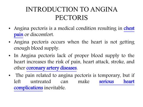 Angina pectoris : causes, symptoms, diagnosis and treatment