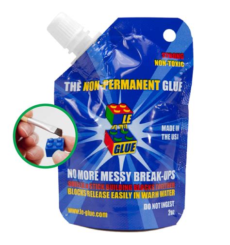 Buy Le Glue Temporary Glue – Non-Permanent Adhesive for Plastic Building Blocks, No More Messy ...