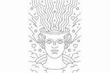Greek Bust Psychedelic Coloring Page Graphic By Cool Worker · Creative  sketch template