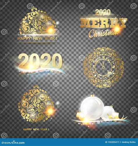 Merry Christmas Logo Collection. Happy New Year Collection Stock Vector - Illustration of number ...