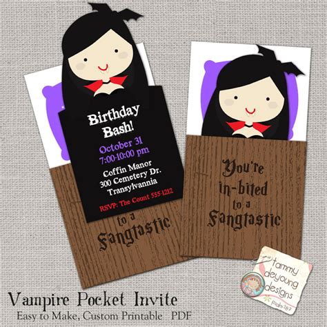 Vampire Halloween Party Invitation Printable Custom Halloween - Etsy