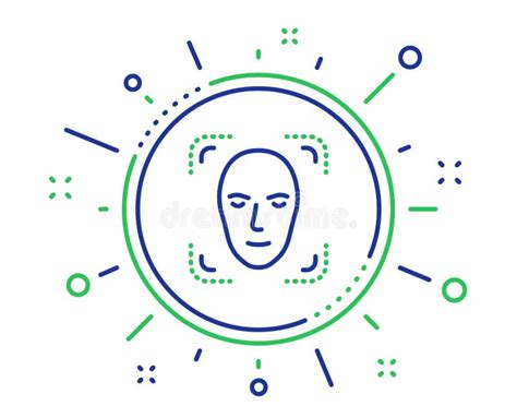 Face Detection Line Icon. Head Recognition Sign. Vector Stock Vector - Illustration of symbol ...