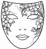 Dibujo Máscara De Carnaval Con Flores  Coloring Pages Adult coloring sketch template