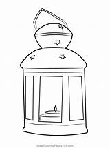 Lantern Coloring Page sketch template