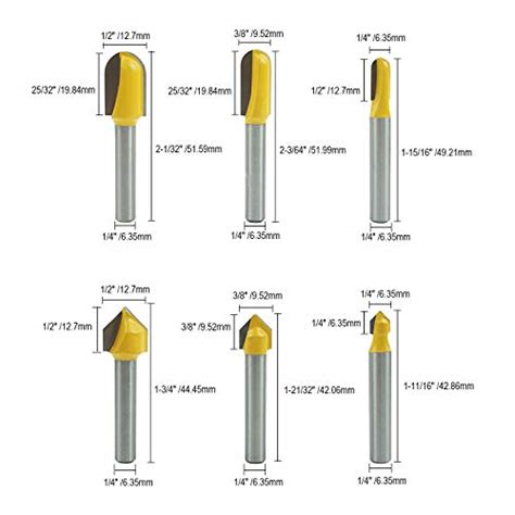 Proshopping 1/4 Inch Shank 90 Degree V Groove Router Bit and Round Nose ...