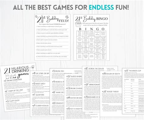 HILARIOUS 21st BIRTHDAY GAMES Bundle Printable Party Games, 21st ...