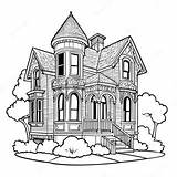 Victorian House Coloring Page  Pagescom sketch template
