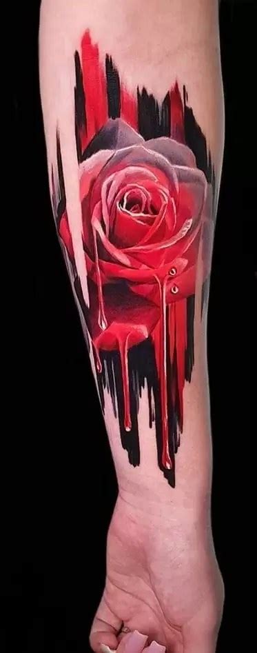 Details more than 78 black bleeding rose tattoo super hot - in.eteachers