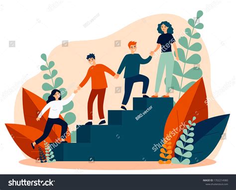 Happy Young Employees Giving Support Help Stock Vector (Royalty Free) 1702214980 | Shutterstock