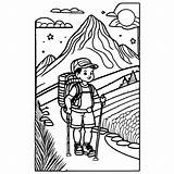 Hiking Coloring Page sketch template