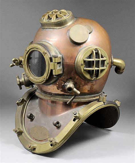 Early 20th C brass and copper diving helmet | Diving helmet, Diving ...