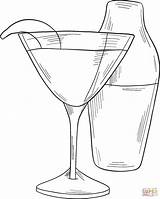 Martini Glass Coloring Pages Sketch Page sketch template