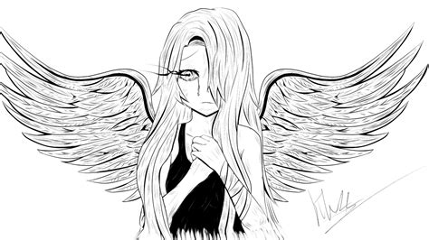 Sad Angel Drawings Anime