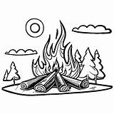 Campfire Coloring Page · Creative Fabrica sketch template