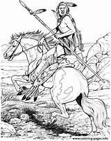 Native American On Horse Coloring Page Printable sketch template