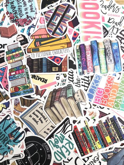 Book Stickers Reading Sticker Pack Books Sticker Book Lover | Etsy