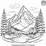 Snowy Mountain Coloring Pages sketch template