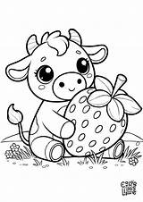 Cute Strawberry cow coloring page  Color This Life sketch template